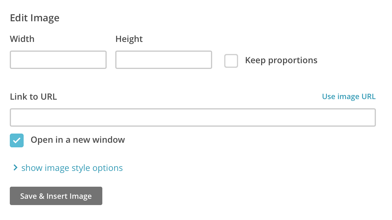Image settings in Mailchimp
