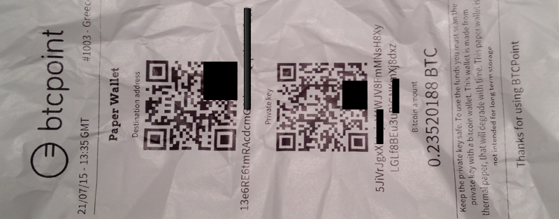 bitcoin wallet paper atm qr code athens cube got looks