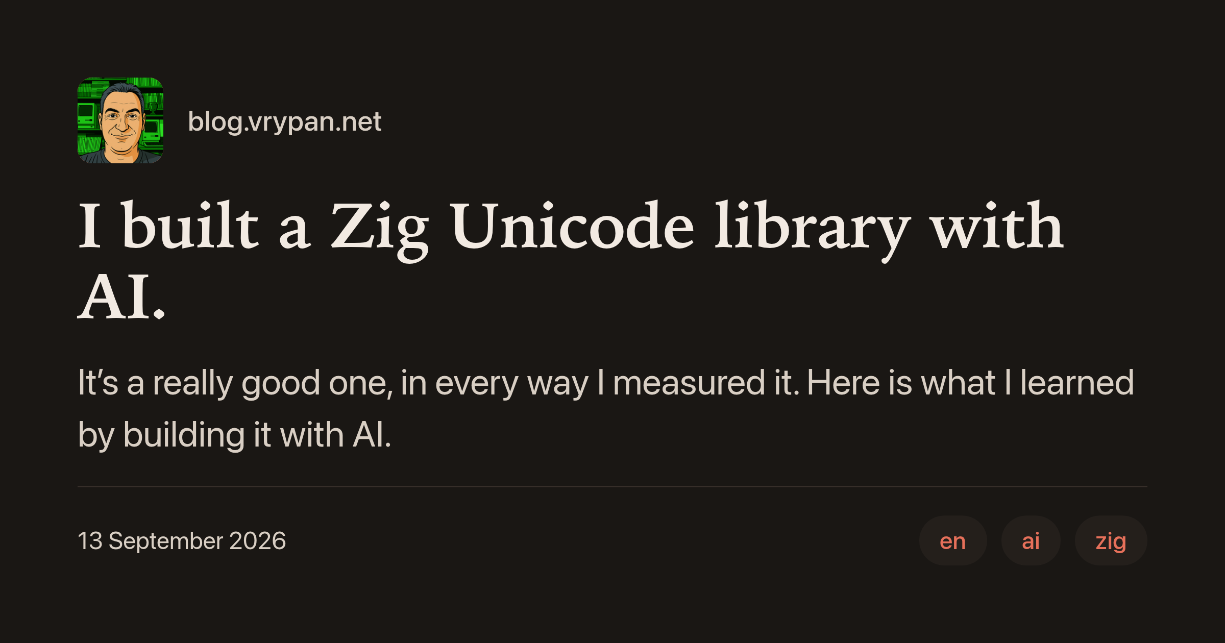 I built a Zig Unicode library with AI.